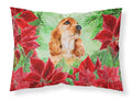 Cocker Spaniel Poinsettas Standard Pillowcase Lightweight Super Soft Easy Care Decorative Artwork Pillowcase, Standard