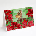 Doberman Pinscher Poinsettas Greeting Cards Pack of 8 Blank Cards with Envelopes Whimsical A7 Size 5x7