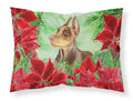 Doberman Pinscher Poinsettas Standard Pillowcase Lightweight Super Soft Easy Care Decorative Artwork Pillowcase, Standard