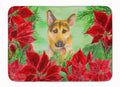 German Shepherd #2 Poinsettas Memory Foam Kitchen Mat Machine Washable Anti-Fatigue Cushion Comfort Bath or Kitchen Rug