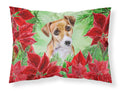 Jack Russell Terrier #2 Poinsettas Standard Pillowcase Lightweight Super Soft Easy Care Decorative Artwork Pillowcase, Standard