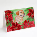 Labrador Retriever Poinsettas Greeting Cards Pack of 8 Blank Cards with Envelopes Whimsical A7 Size 5x7