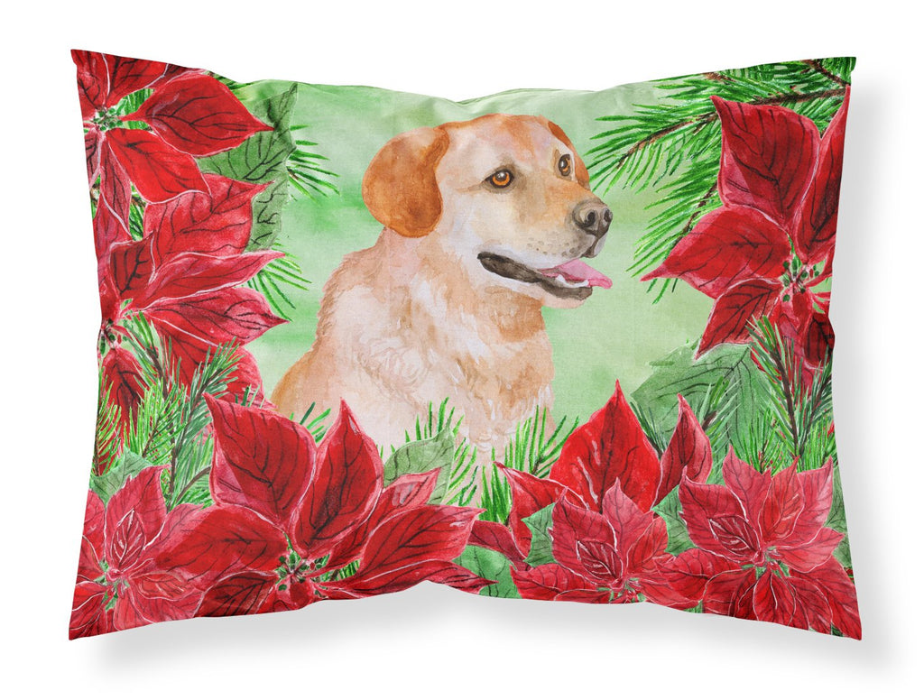 Labrador Retriever Poinsettas Standard Pillowcase Lightweight Super Soft Easy Care Decorative Artwork Pillowcase, Standard