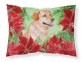 Labrador Retriever Poinsettas Standard Pillowcase Lightweight Super Soft Easy Care Decorative Artwork Pillowcase, Standard