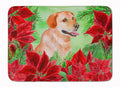 Labrador Retriever Poinsettas Memory Foam Kitchen Mat Machine Washable Anti-Fatigue Cushion Comfort Bath or Kitchen Rug