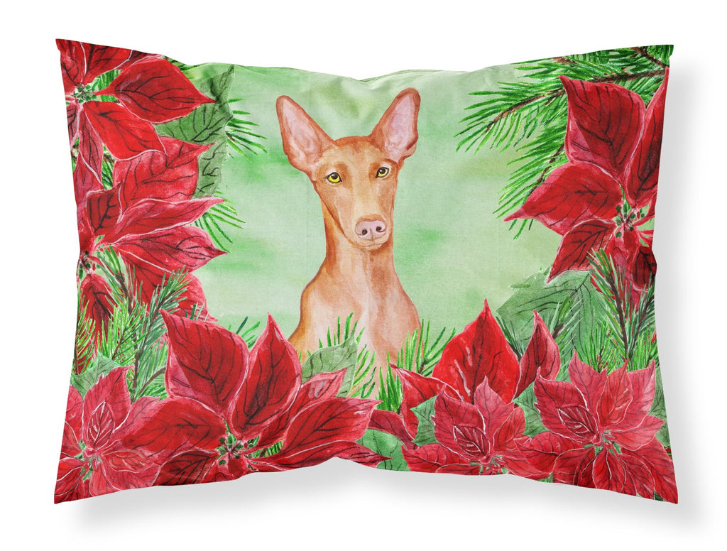 Pharaoh Hound Poinsettas Standard Pillowcase Lightweight Super Soft Easy Care Decorative Artwork Pillowcase, Standard