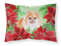 Pomeranian #2 Poinsettas Standard Pillowcase Lightweight Super Soft Easy Care Decorative Artwork Pillowcase, Standard