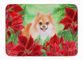 Pomeranian #2 Poinsettas Memory Foam Kitchen Mat Machine Washable Anti-Fatigue Cushion Comfort Bath or Kitchen Rug