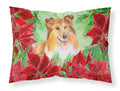 Sheltie Poinsettas Standard Pillowcase Lightweight Super Soft Easy Care Decorative Artwork Pillowcase, Standard