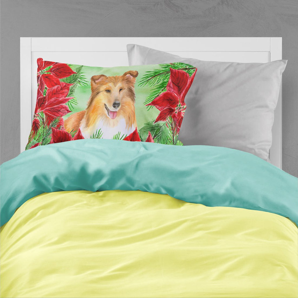 Sheltie Poinsettas Standard Pillowcase Lightweight Super Soft Easy Care Decorative Artwork Pillowcase, Standard