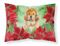 Tibetan Mastiff Poinsettas Standard Pillowcase Lightweight Super Soft Easy Care Decorative Artwork Pillowcase, Standard