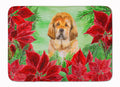 Tibetan Mastiff Poinsettas Memory Foam Kitchen Mat Machine Washable Anti-Fatigue Cushion Comfort Bath or Kitchen Rug