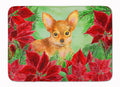 Toy Terrier Poinsettas Memory Foam Kitchen Mat Machine Washable Anti-Fatigue Cushion Comfort Bath or Kitchen Rug