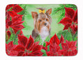 Yorkshire Terrier #2 Poinsettas Memory Foam Kitchen Mat Machine Washable Anti-Fatigue Cushion Comfort Bath or Kitchen Rug