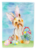 Yorkie Easter Bunny House Flag 28x40 Porch Sleeve Pole Decorative Outside Yard Banner Artwork Wall Hanging, Polyester