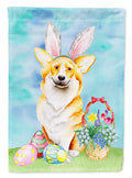 Corgi Easter Bunny House Flag 28x40 Porch Sleeve Pole Decorative Outside Yard Banner Artwork Wall Hanging, Polyester