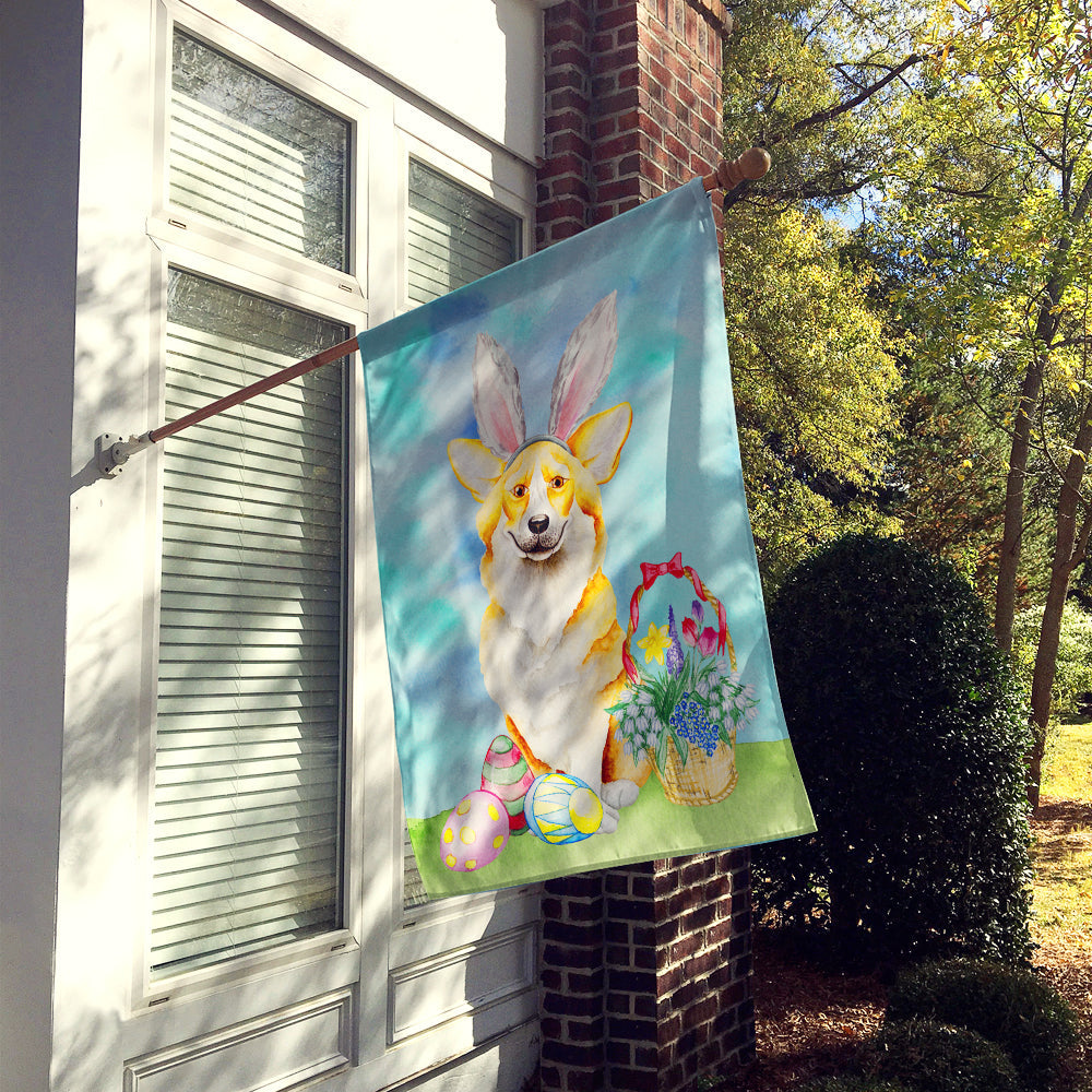 Corgi Easter Bunny House Flag 28x40 Porch Sleeve Pole Decorative Outside Yard Banner Artwork Wall Hanging, Polyester