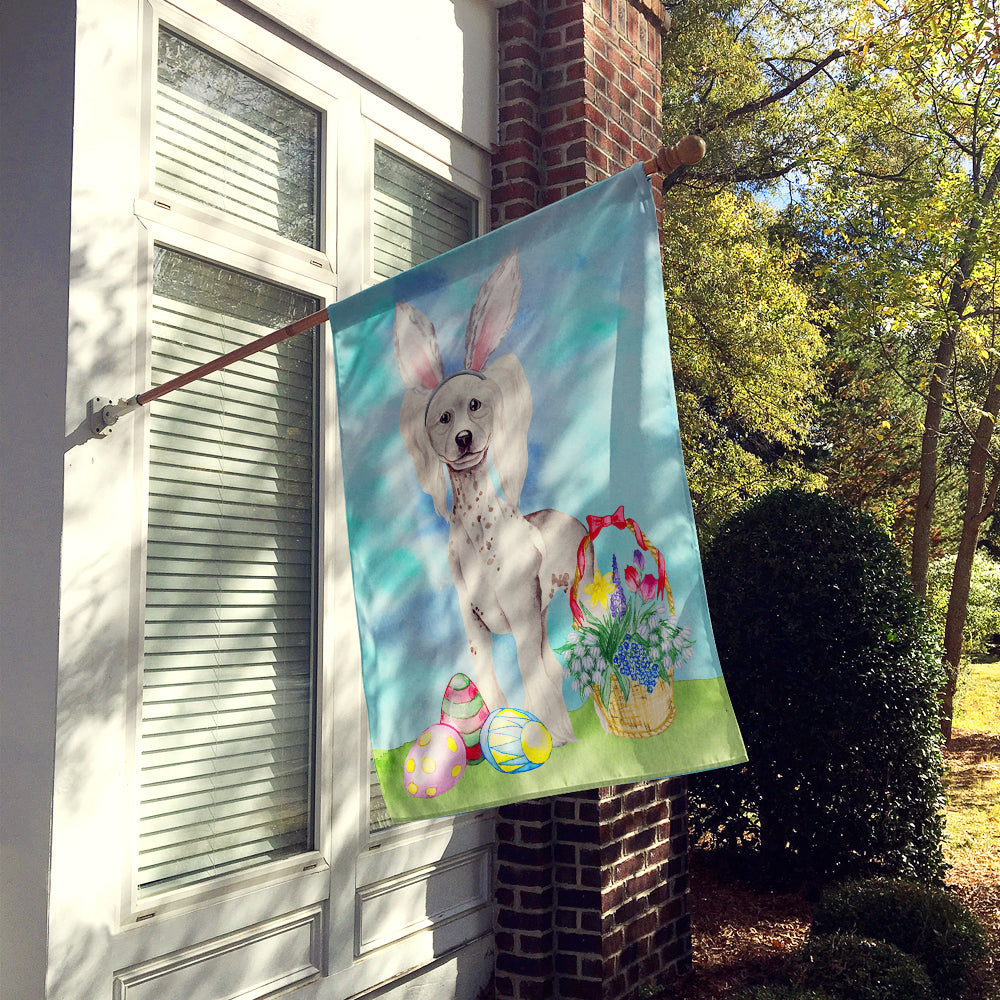 Chinese Crested Easter Bunny House Flag 28x40 Porch Sleeve Pole Decorative Outside Yard Banner Artwork Wall Hanging, Polyester