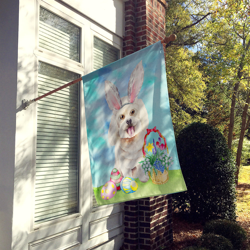 Bichon Frise Easter Bunny House Flag 28x40 Porch Sleeve Pole Decorative Outside Yard Banner Artwork Wall Hanging, Polyester