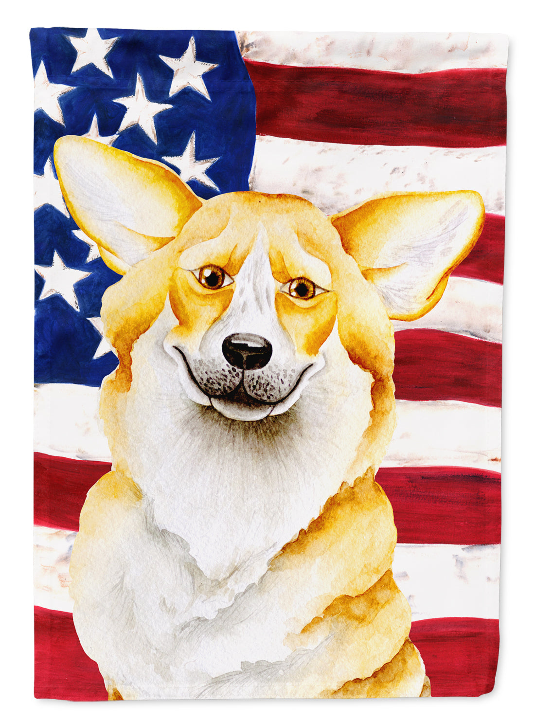 Corgi Patriotic House Flag 28x40 Porch Sleeve Pole Decorative Outside Yard Banner Artwork Wall Hanging, Polyester