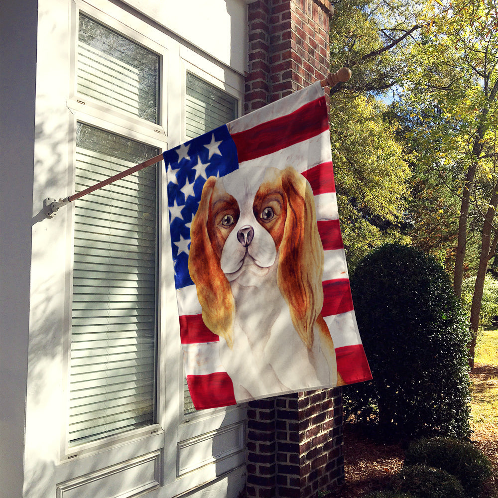 Cavalier Spaniel Patriotic House Flag 28x40 Porch Sleeve Pole Decorative Outside Yard Banner Artwork Wall Hanging, Polyester