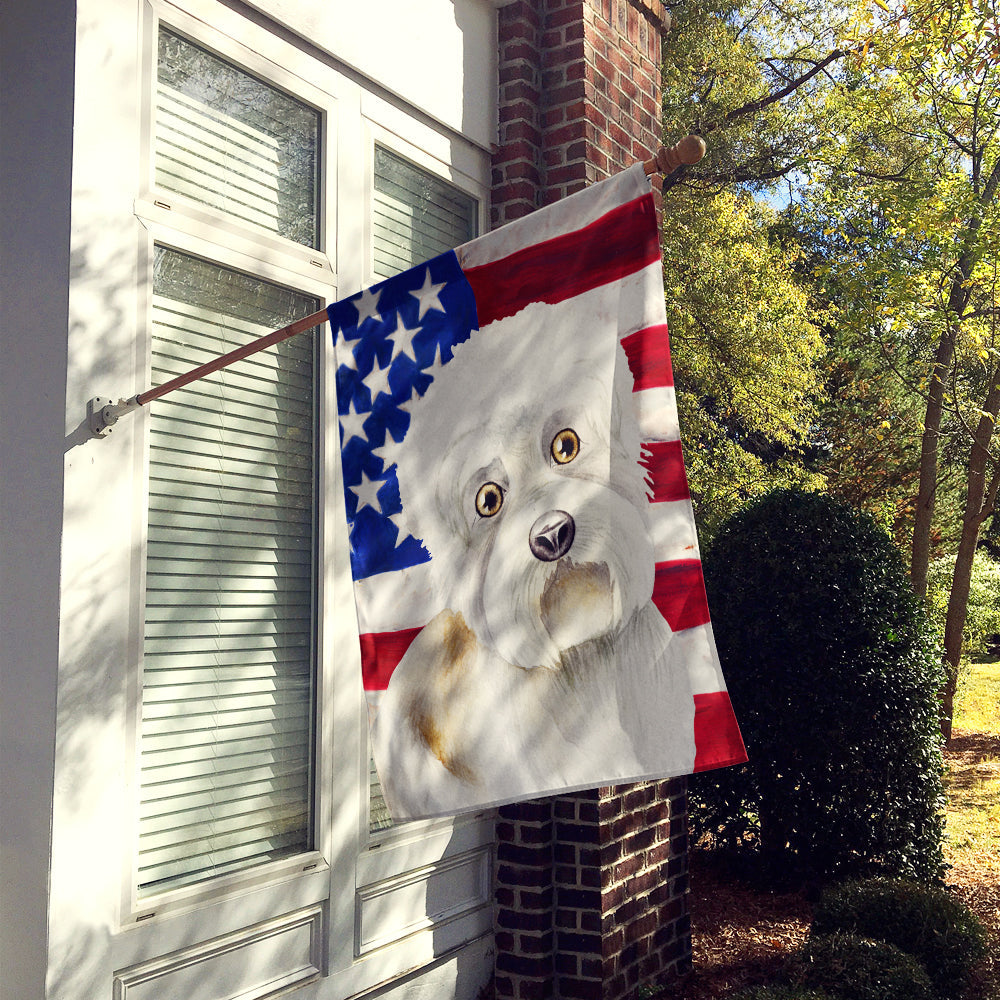 Dandie Dinmont Patriotic House Flag 28x40 Porch Sleeve Pole Decorative Outside Yard Banner Artwork Wall Hanging, Polyester