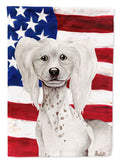 Chinese Crested Patriotic House Flag 28x40 Porch Sleeve Pole Decorative Outside Yard Banner Artwork Wall Hanging, Polyester