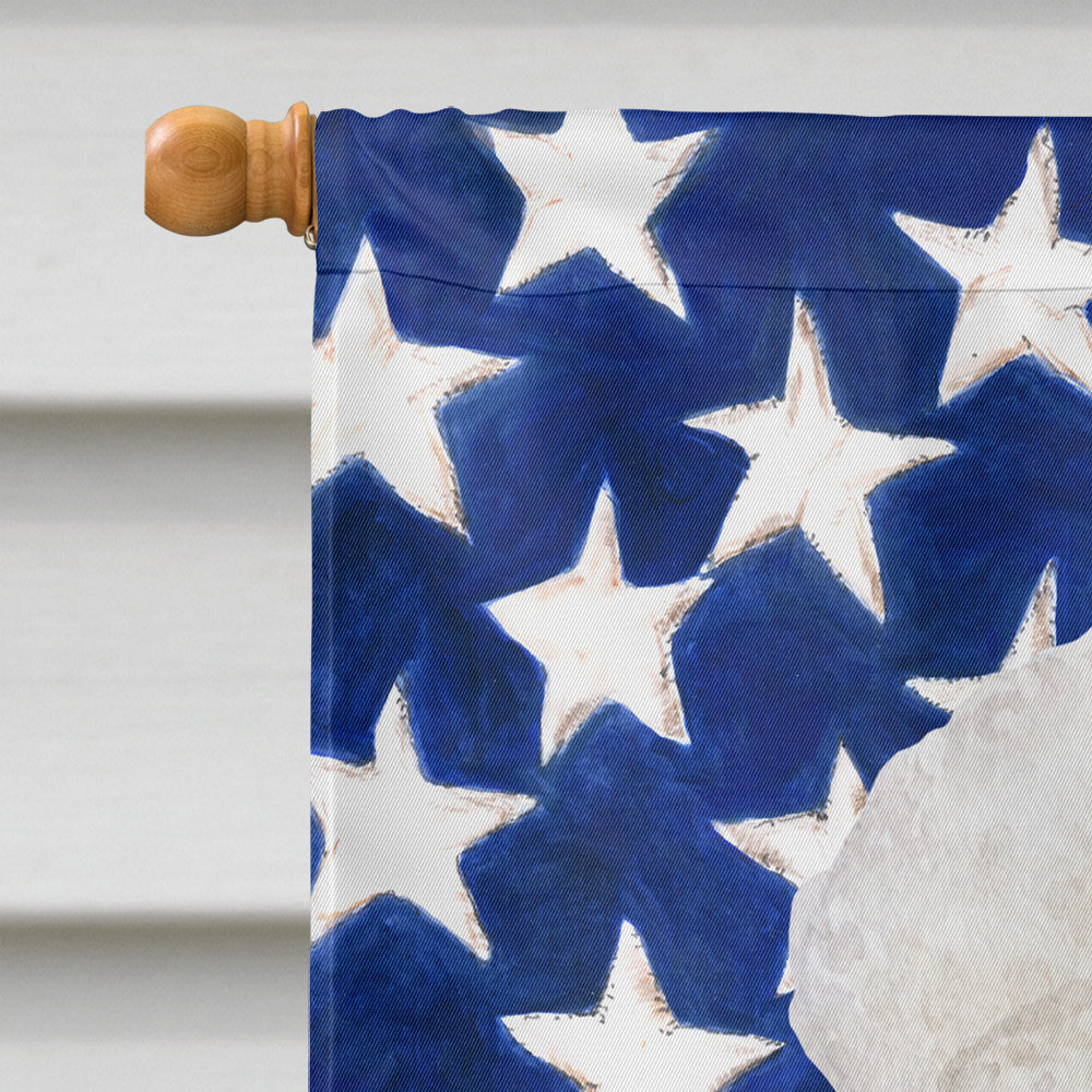 Bichon Frise Patriotic House Flag 28x40 Porch Sleeve Pole Decorative Outside Yard Banner Artwork Wall Hanging, Polyester