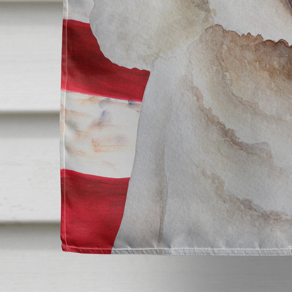 Bichon Frise Patriotic House Flag 28x40 Porch Sleeve Pole Decorative Outside Yard Banner Artwork Wall Hanging, Polyester