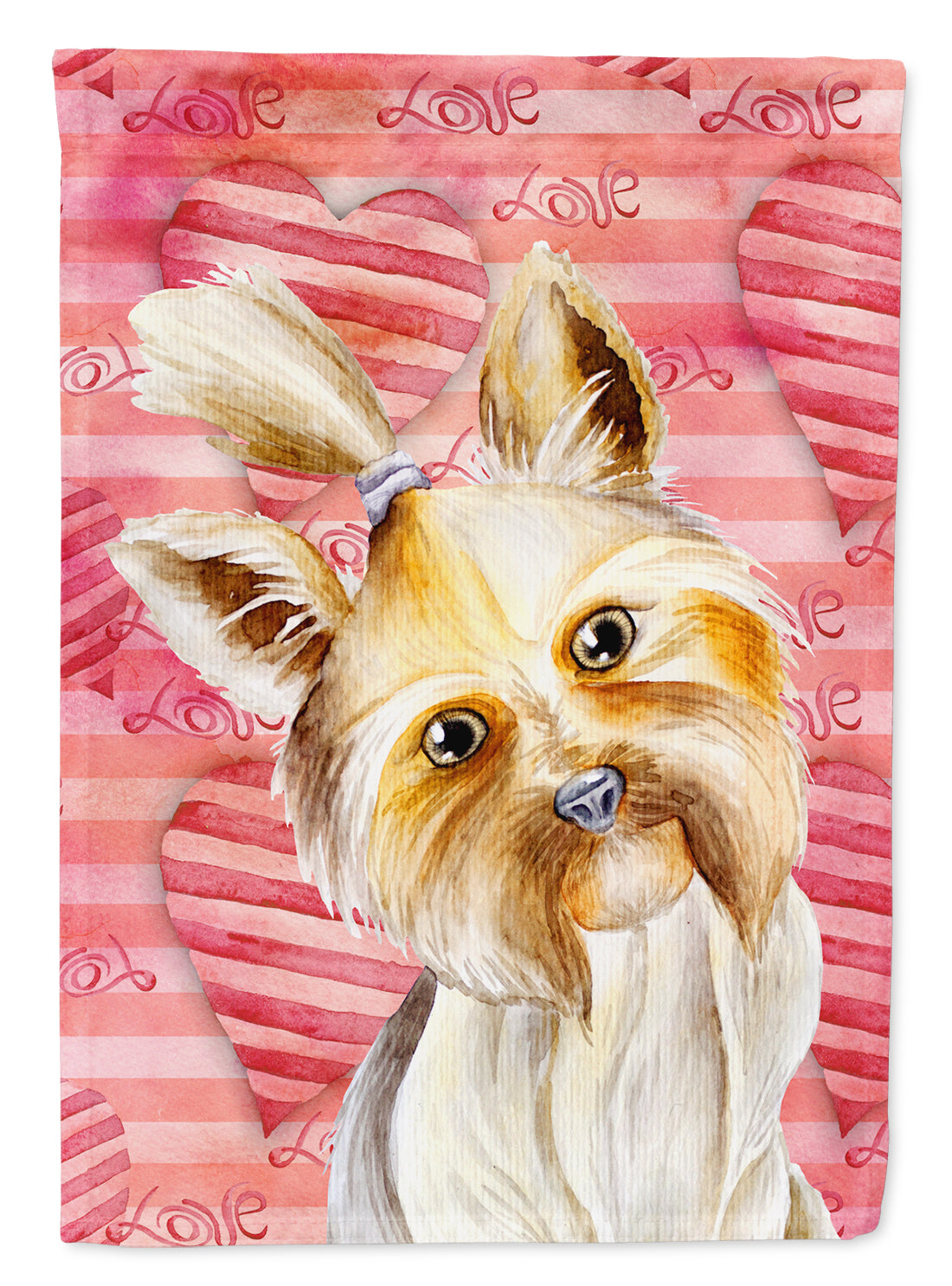 Yorkie Yorkshier Terrier Love House Flag 28x40 Porch Sleeve Pole Decorative Outside Yard Banner Artwork Wall Hanging, Polyester