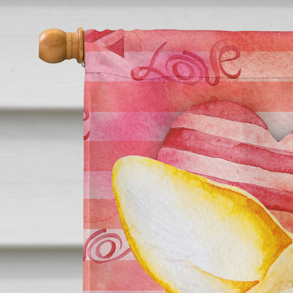 Corgi Love House Flag 28x40 Porch Sleeve Pole Decorative Outside Yard Banner Artwork Wall Hanging, Polyester