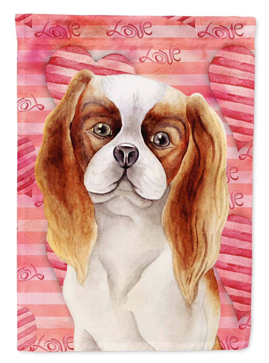 Cavalier Spaniel Love House Flag 28x40 Porch Sleeve Pole Decorative Outside Yard Banner Artwork Wall Hanging, Polyester