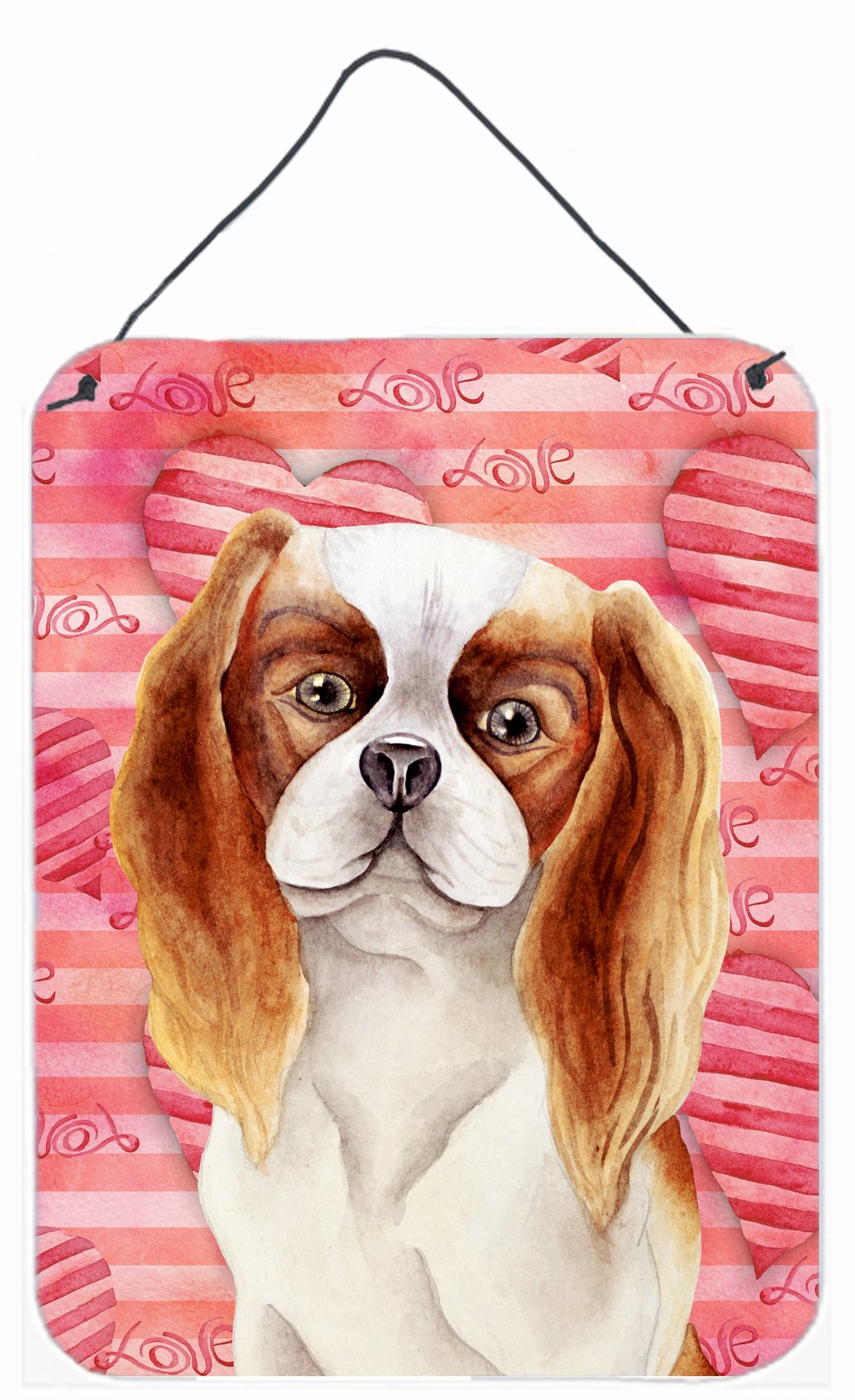 Cavalier Spaniel Love Wall or Door Hanging Prints Aluminum Metal Sign Kitchen Wall Bar Bathroom Plaque Home Decor Front Door Plaque, 12x16, Multicolor