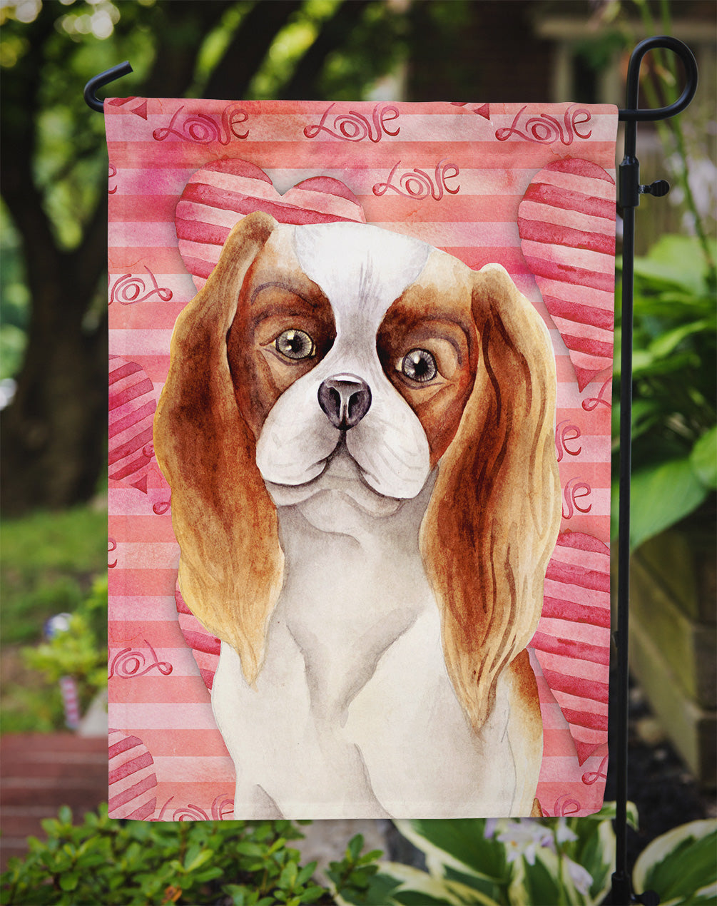 Cavalier Spaniel Love Garden Flag Mailbox Decorative Yard Banner Outside Patio Artwork for Flower Beds, Garden Size, Multicolor