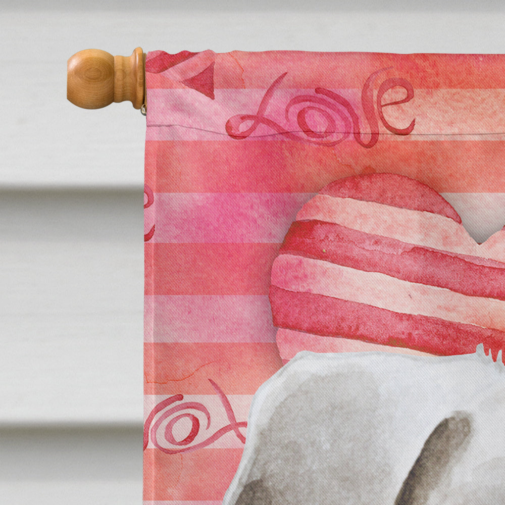 Pug Love House Flag 28x40 Porch Sleeve Pole Decorative Outside Yard Banner Artwork Wall Hanging, Polyester