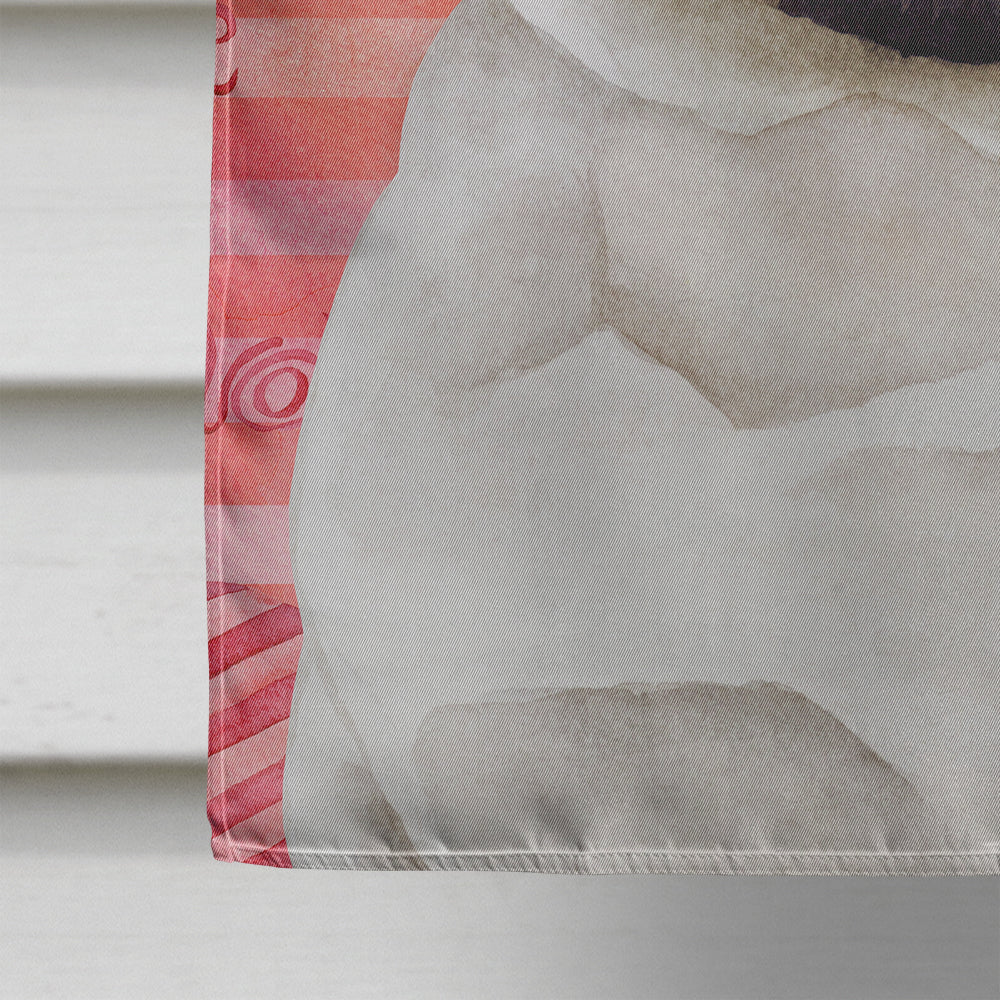 Pug Love House Flag 28x40 Porch Sleeve Pole Decorative Outside Yard Banner Artwork Wall Hanging, Polyester