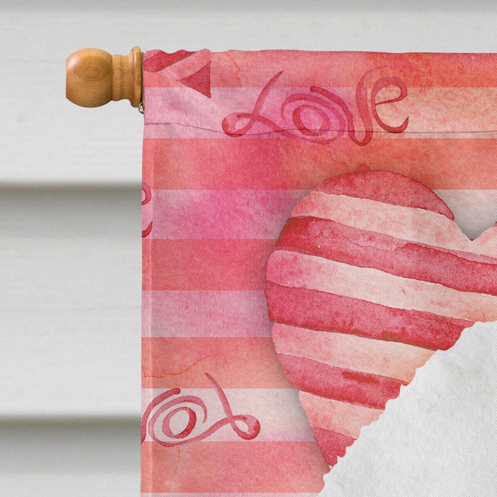 Dandie Dinmont Love House Flag 28x40 Porch Sleeve Pole Decorative Outside Yard Banner Artwork Wall Hanging, Polyester