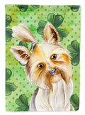 Yorkie Yorkshier Terrier Shamrocks House Flag 28x40 Porch Sleeve Pole Decorative Outside Yard Banner Artwork Wall Hanging, Polyester