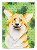 Corgi Shamrocks House Flag 28x40 Porch Sleeve Pole Decorative Outside Yard Banner Artwork Wall Hanging, Polyester