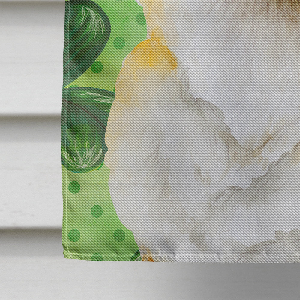 Corgi Shamrocks House Flag 28x40 Porch Sleeve Pole Decorative Outside Yard Banner Artwork Wall Hanging, Polyester