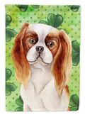 Cavalier Spaniel Shamrocks House Flag 28x40 Porch Sleeve Pole Decorative Outside Yard Banner Artwork Wall Hanging, Polyester