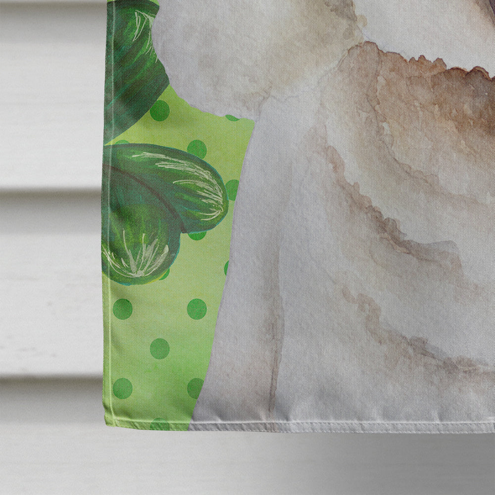 Bichon Frise Shamrocks House Flag 28x40 Porch Sleeve Pole Decorative Outside Yard Banner Artwork Wall Hanging, Polyester