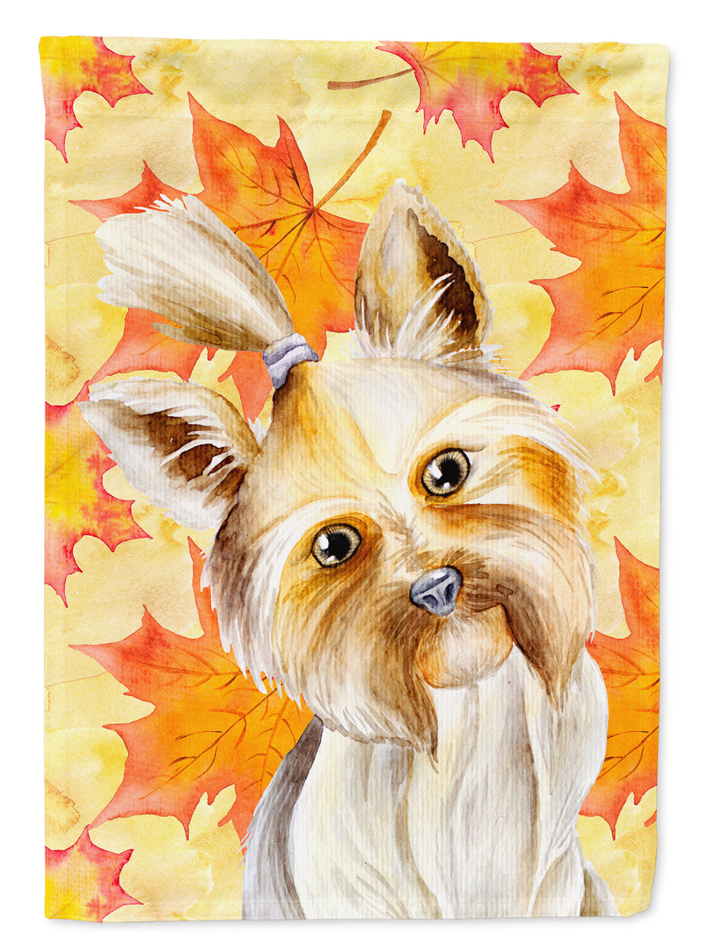 Yorkie Yorkshier Terrier Fall House Flag 28x40 Porch Sleeve Pole Decorative Outside Yard Banner Artwork Wall Hanging, Polyester