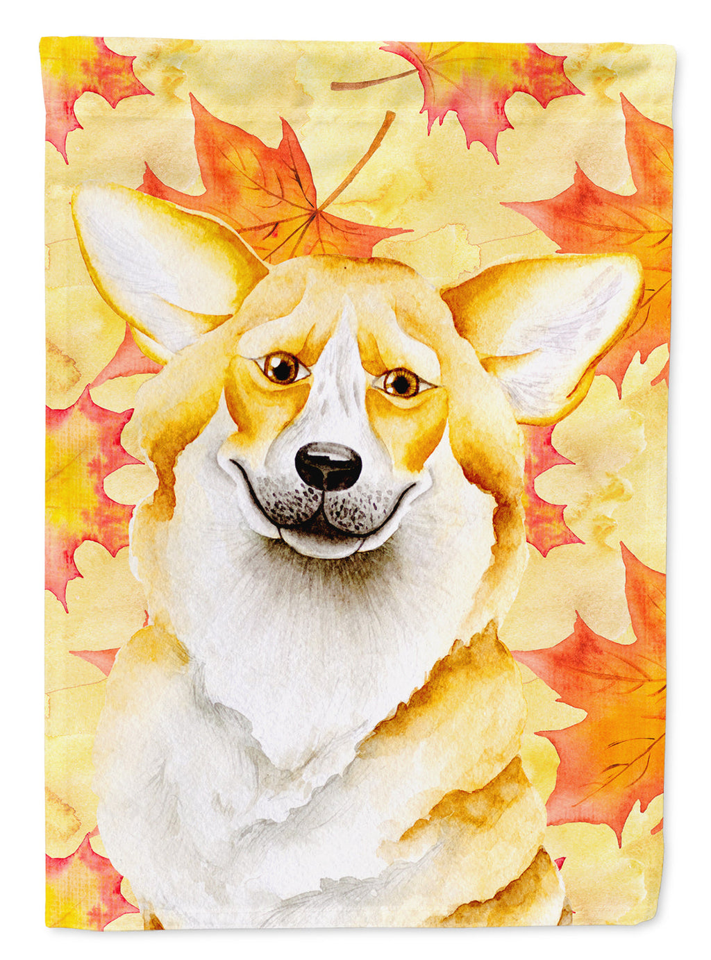 Corgi Fall House Flag 28x40 Porch Sleeve Pole Decorative Outside Yard Banner Artwork Wall Hanging, Polyester