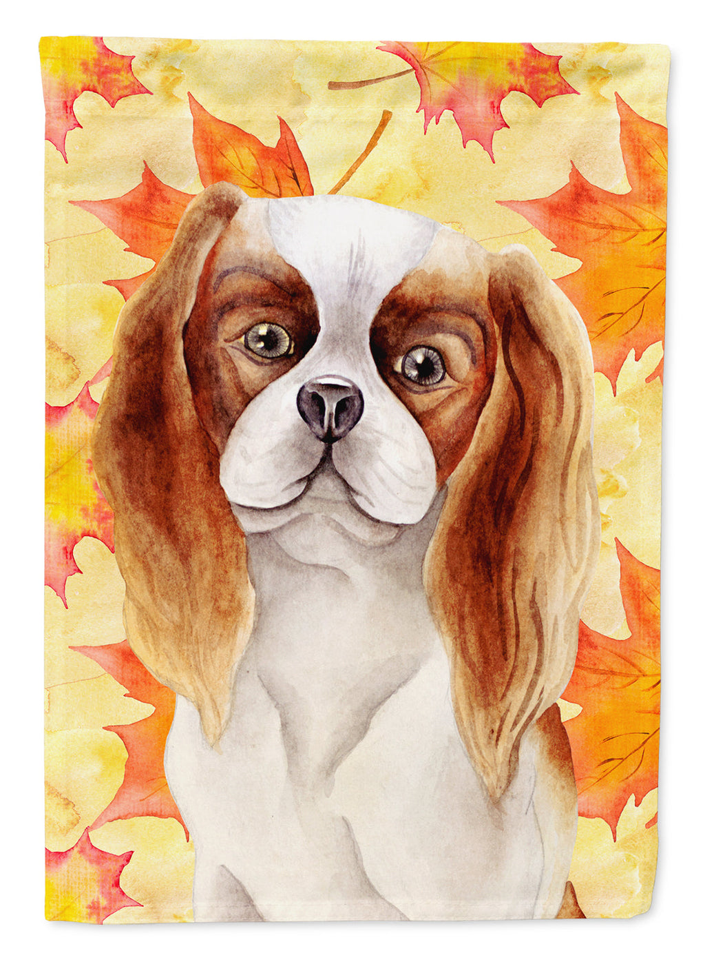 Cavalier Spaniel Fall House Flag 28x40 Porch Sleeve Pole Decorative Outside Yard Banner Artwork Wall Hanging, Polyester