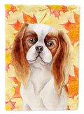 Cavalier Spaniel Fall House Flag 28x40 Porch Sleeve Pole Decorative Outside Yard Banner Artwork Wall Hanging, Polyester