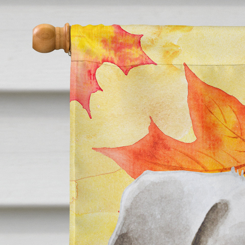 Pug Fall House Flag 28x40 Porch Sleeve Pole Decorative Outside Yard Banner Artwork Wall Hanging, Polyester