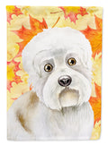 Dandie Dinmont Fall House Flag 28x40 Porch Sleeve Pole Decorative Outside Yard Banner Artwork Wall Hanging, Polyester