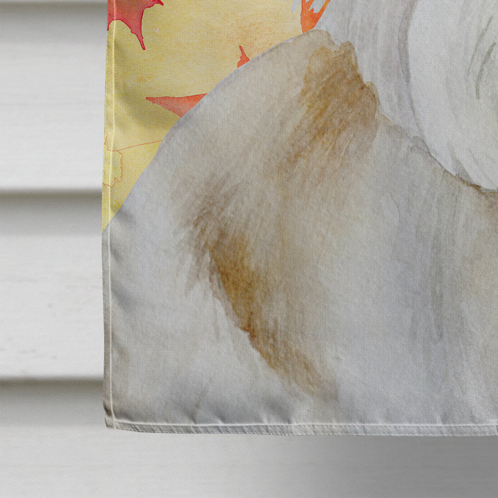 Dandie Dinmont Fall House Flag 28x40 Porch Sleeve Pole Decorative Outside Yard Banner Artwork Wall Hanging, Polyester