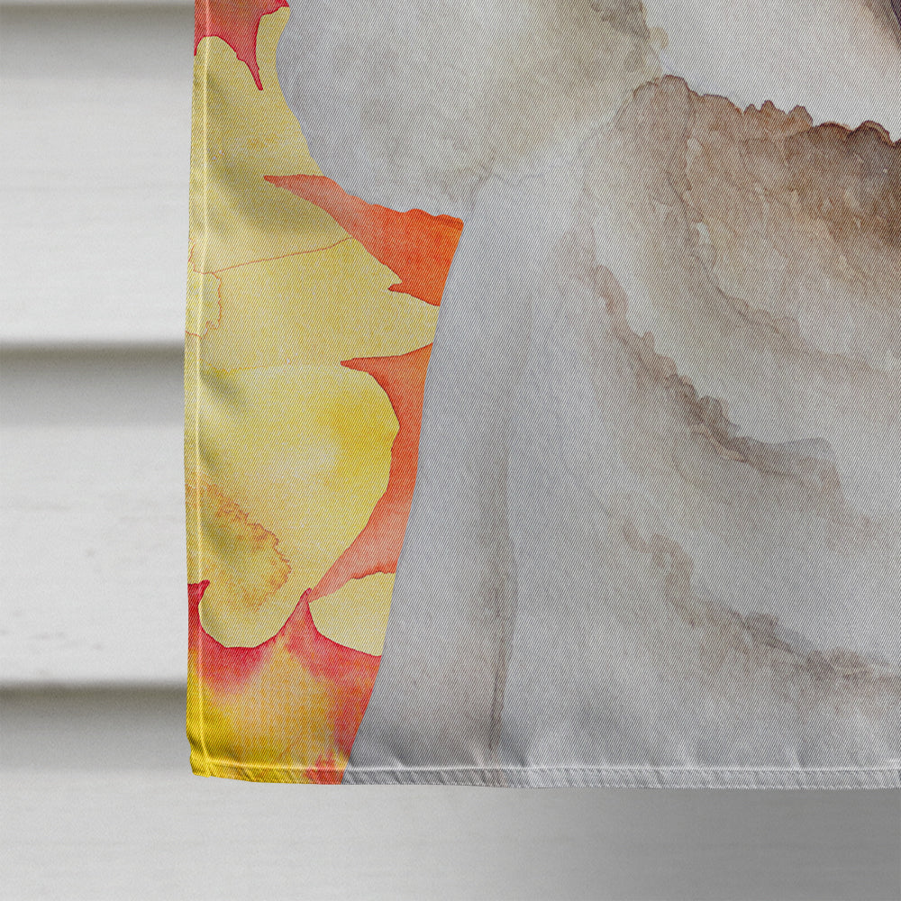 Bichon Frise Fall House Flag 28x40 Porch Sleeve Pole Decorative Outside Yard Banner Artwork Wall Hanging, Polyester